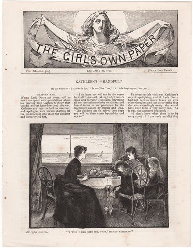 Original antique engraving from The Girl's Own Paper 1888-1890